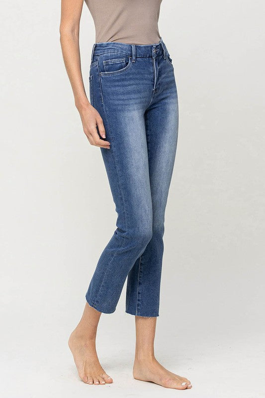 Vervet "Carlene Mid Rise Stretch Slim Straight Jeans"