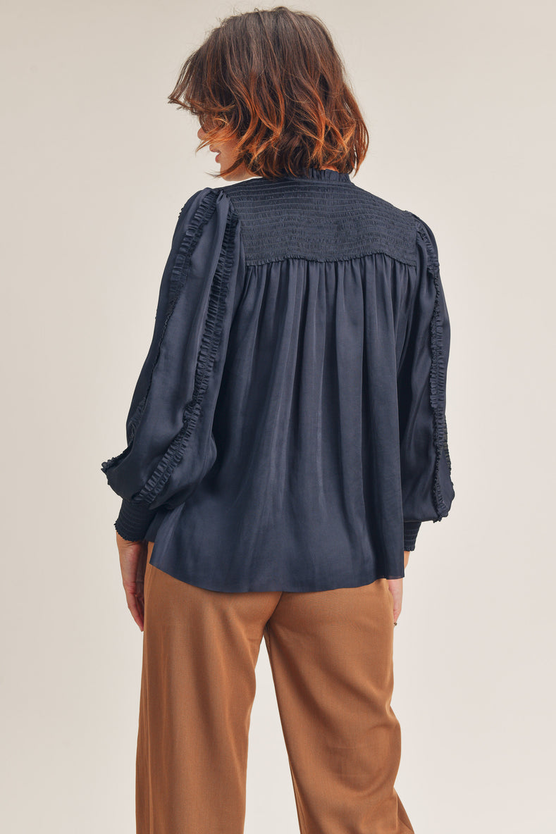 Reset by Jane "Karissa Ruffle Top" in Navy