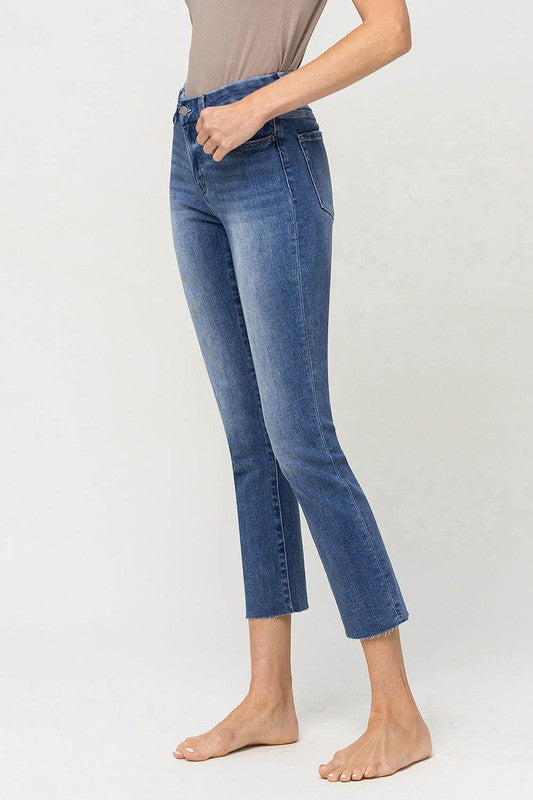 Vervet "Carlene Mid Rise Stretch Slim Straight Jeans"