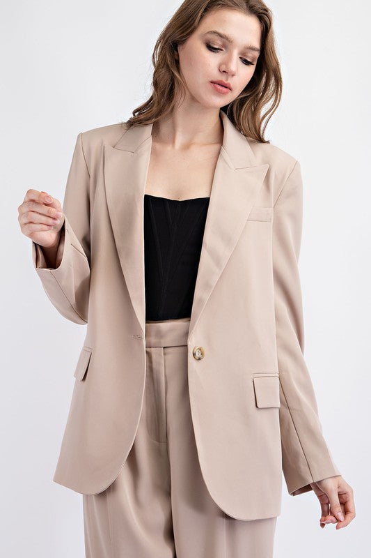 Keaten Relaxed Blazer in Taupe