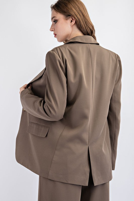 Keaton Relaxed Blazer in Olive Grey