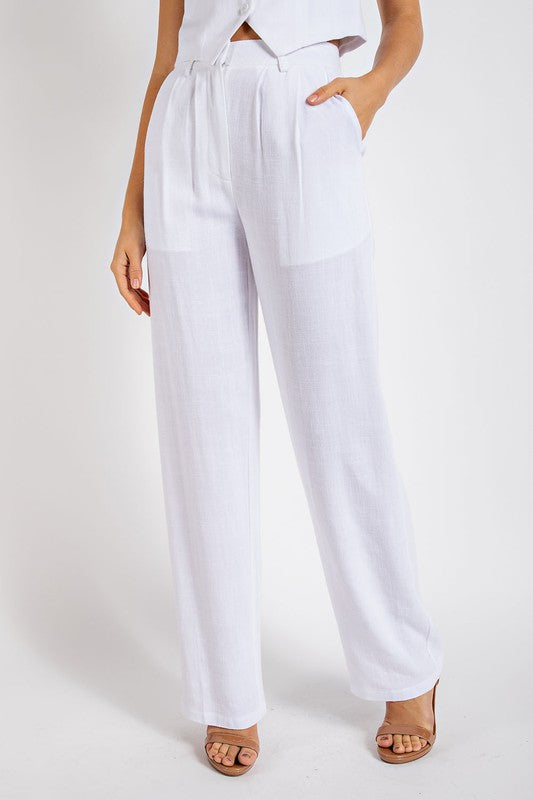 Jillian White Linen Pants