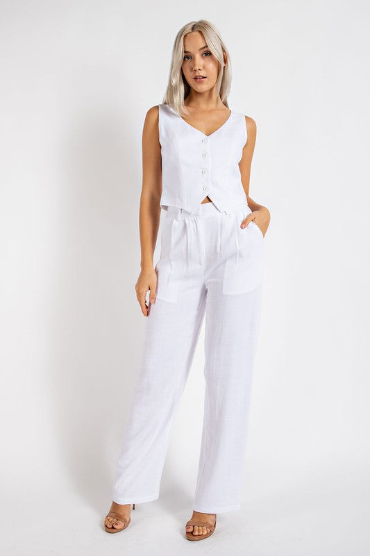 Jillian White Linen Pants