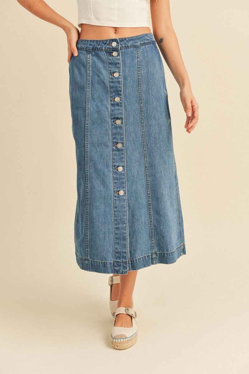 Olivia Denim Maxi Skirt