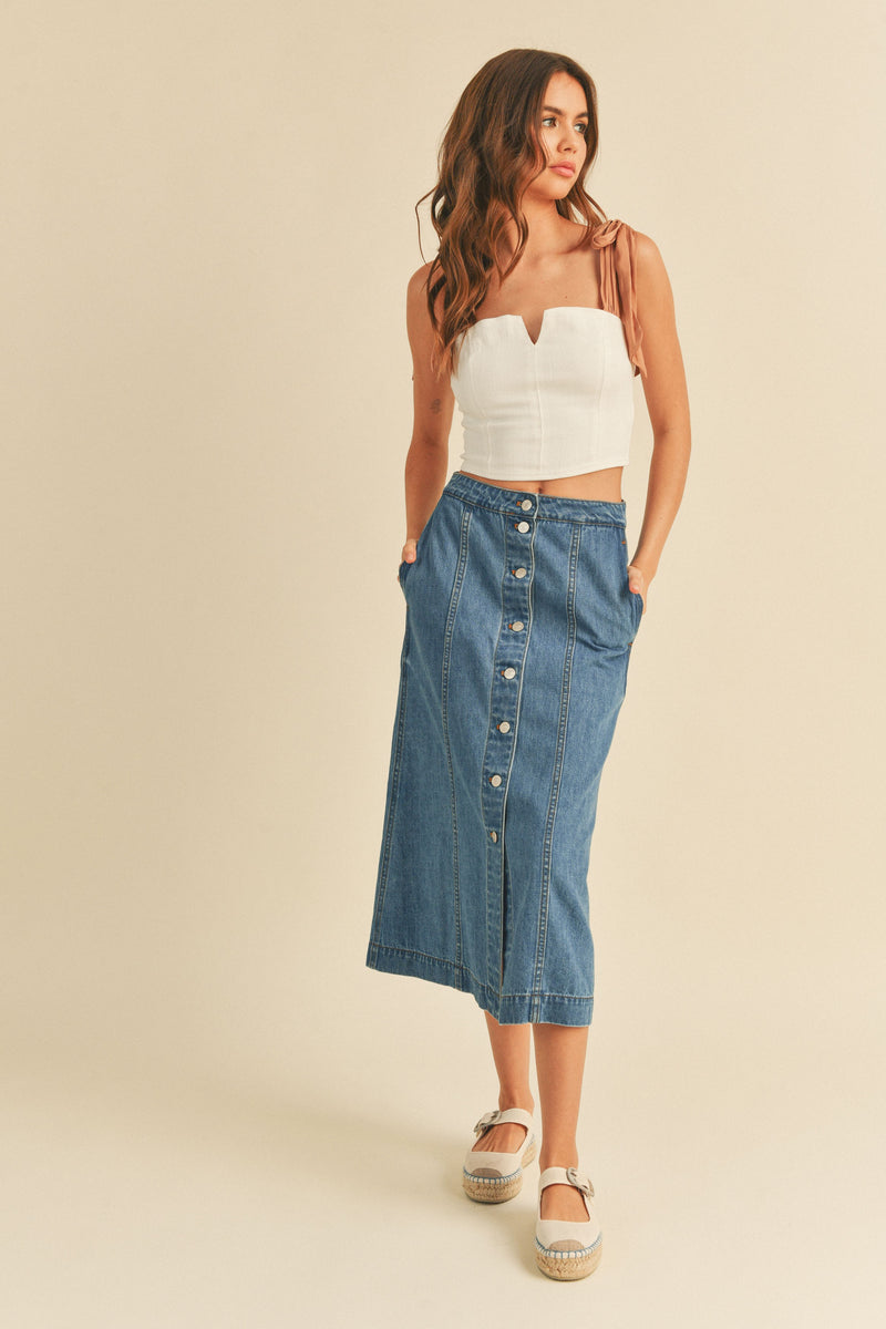 Olivia Denim Maxi Skirt