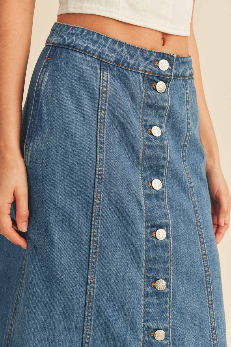 Olivia Denim Maxi Skirt