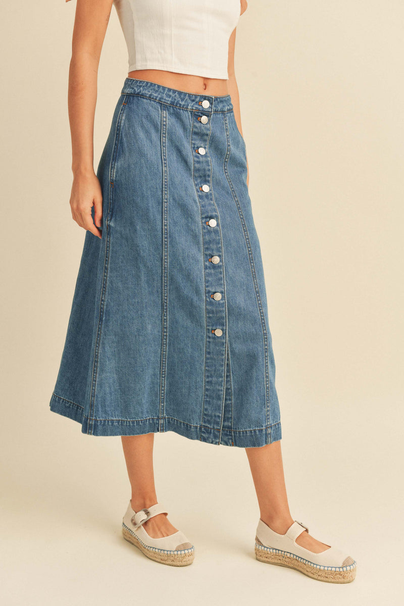 Olivia Denim Maxi Skirt