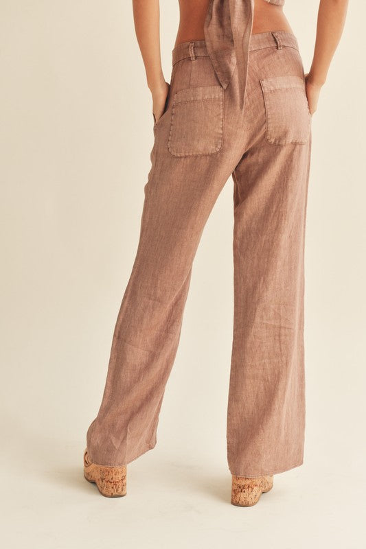 Sophia Straight Leg Trousers in Mocha