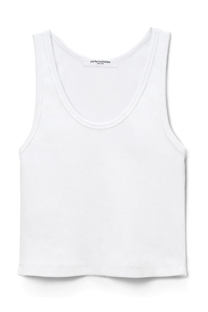 Perfect White Tee "Structured Rib Bra Friendly Tank" in White
