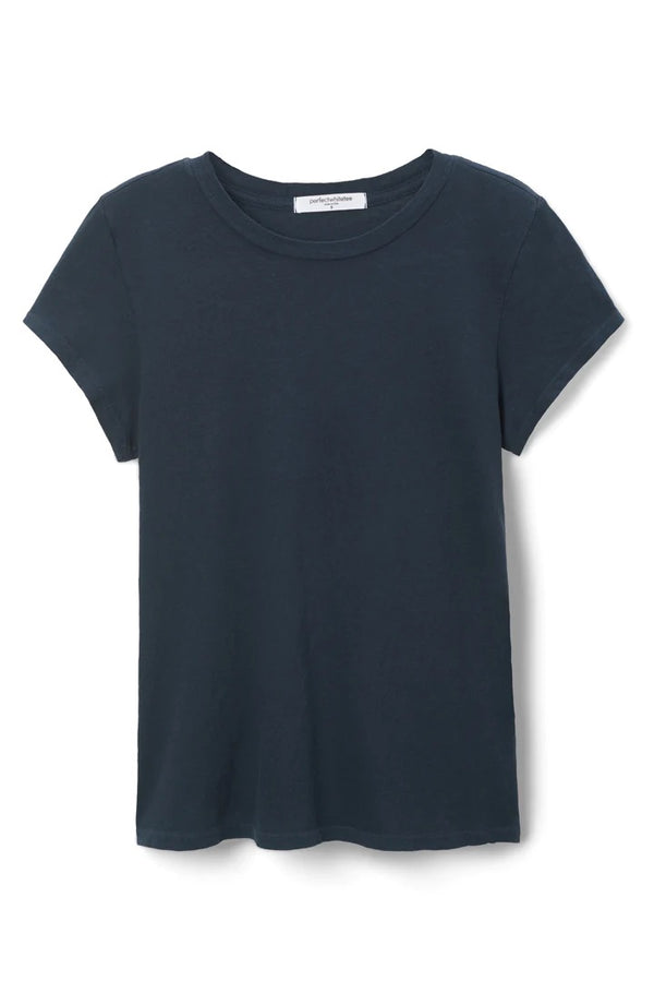 Perfect White Tee "Recycled Cotton Baby Tee" in Navy