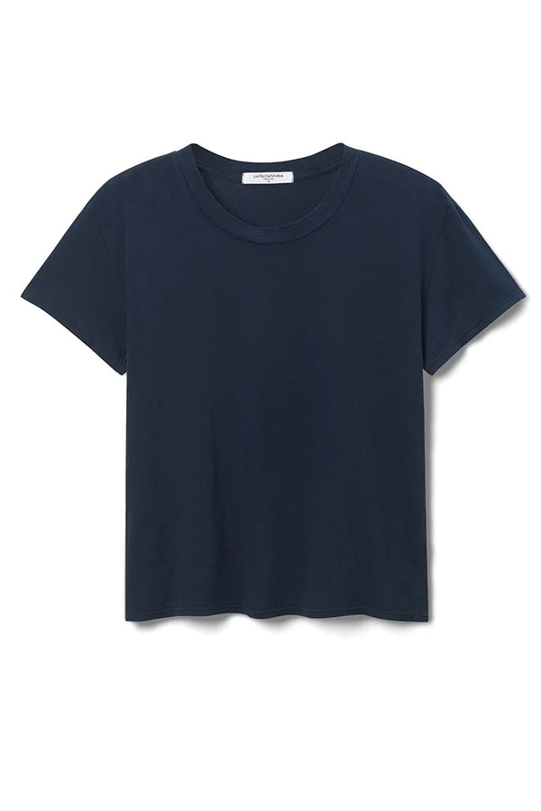 Perfect White Tee "Cotton Boxy Crew Tee" in Navy