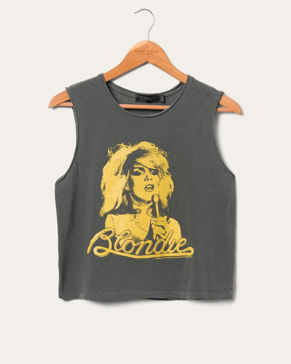 Junk Food Clothing "Blondie Gold Cropped Muscle Tank"