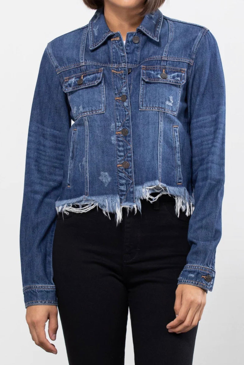 Hidden Jeans Dark Wash Cropped Fitted Jacket