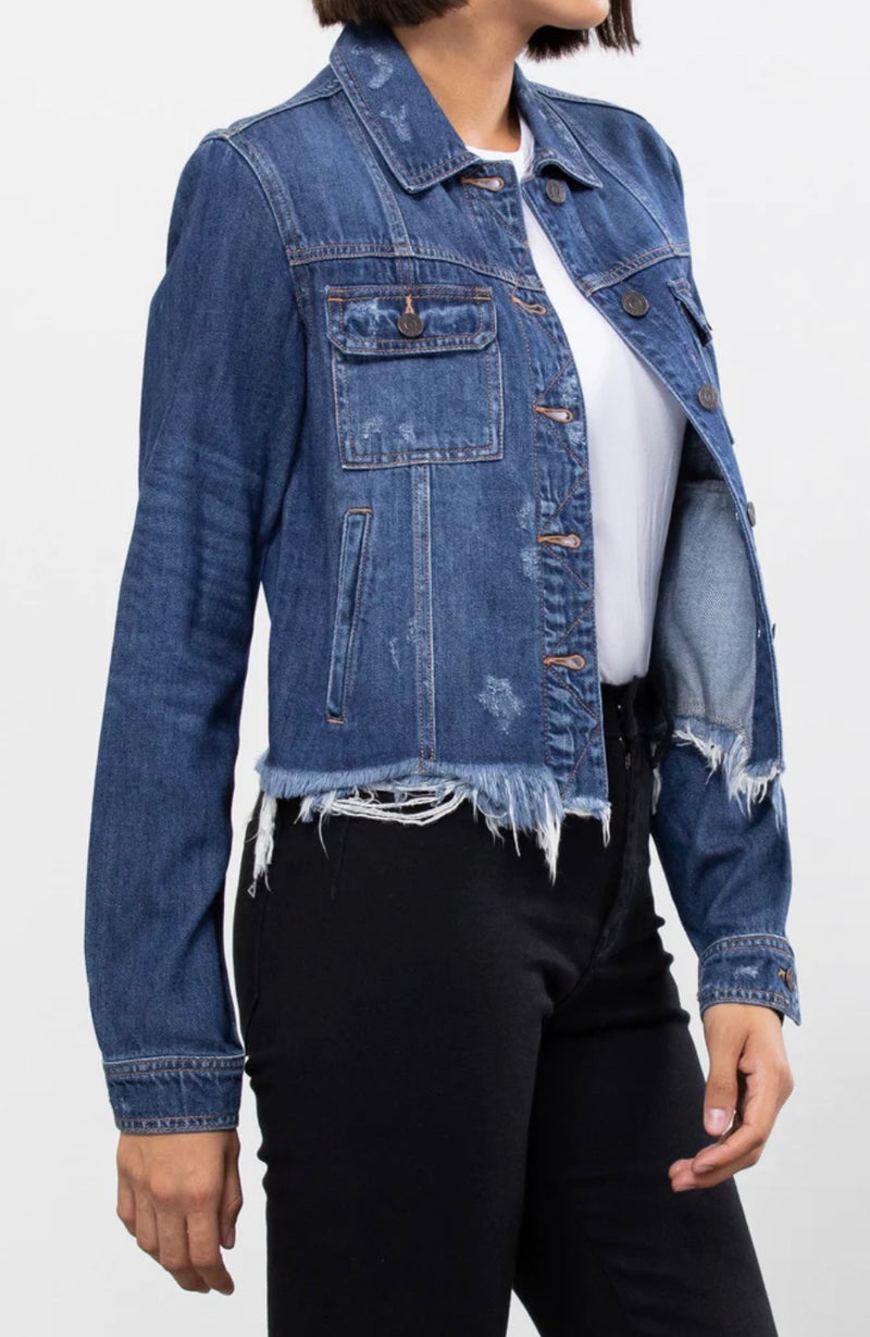 Hidden Jeans Dark Wash Cropped Fitted Jacket