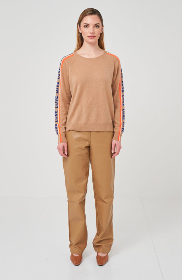 Brodie Cashmere Love Sweater in Camel