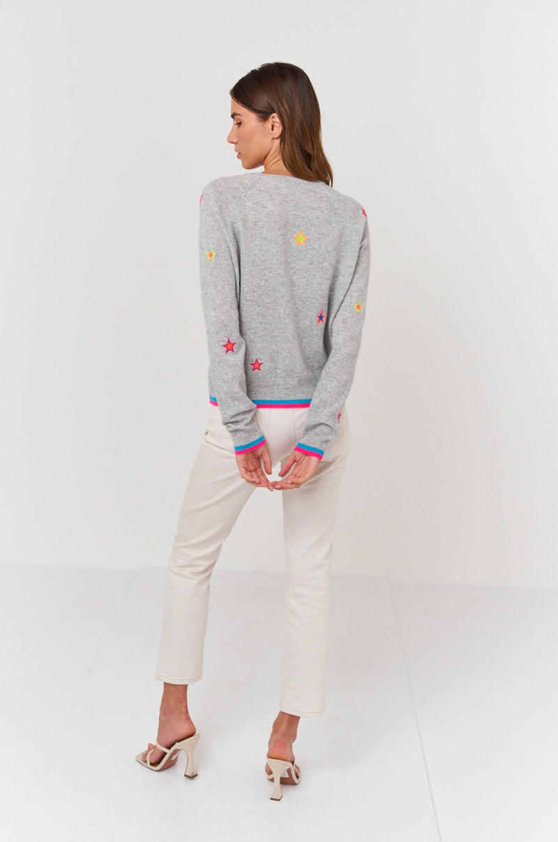 Brodie Cashmere Star Embroidery Mini Sweater