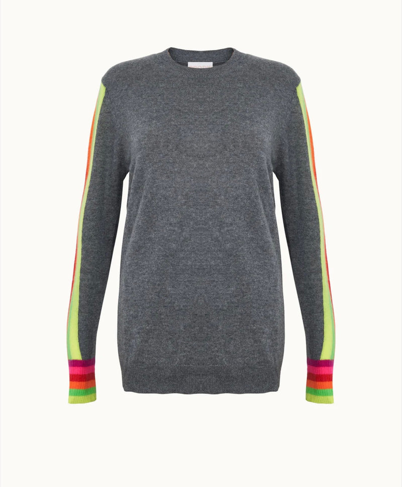 Brodie Cashmere Rainbow Chevron Sweater