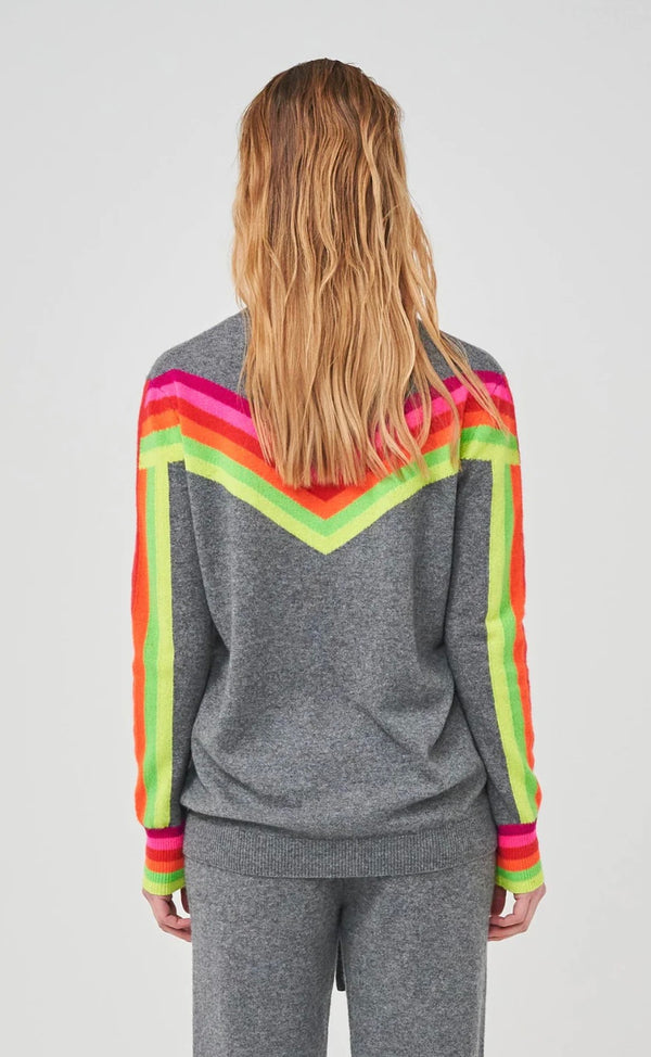 Brodie Cashmere Rainbow Chevron Sweater